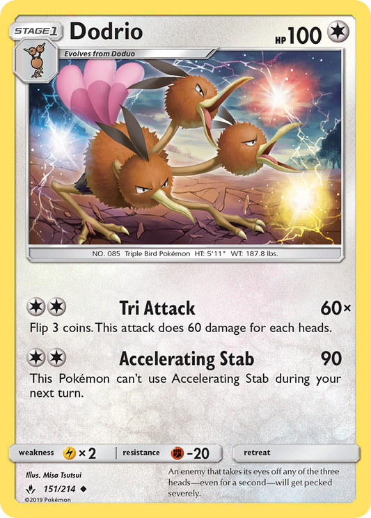 Dodrio - 151/214 - Normal - NM - Uncommon - Unbroken Bonds