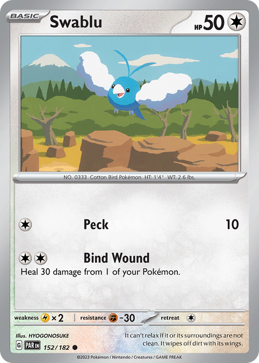 Swablu - 152/182 - Normal - NM - Common - Paradox Rift