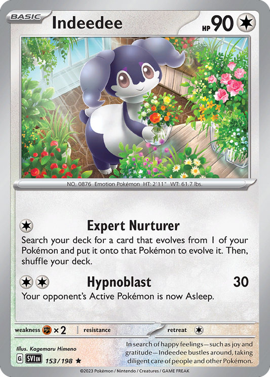 Indeedee - 153/198 - Holofoil - NM - Rare - Scarlet & Violet
