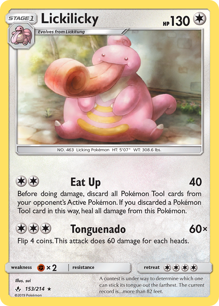 Lickilicky - 153/214 - Normal - NM - Rare - Unbroken Bonds