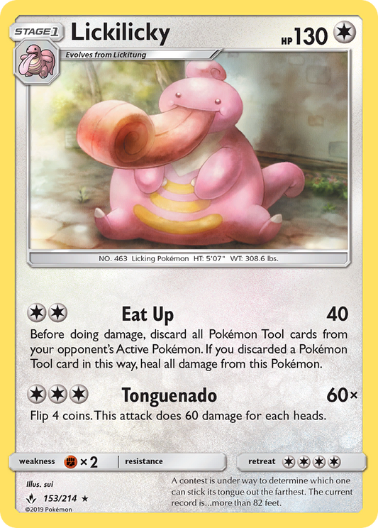 Lickilicky - 153/214 - Normal - NM - Rare - Unbroken Bonds
