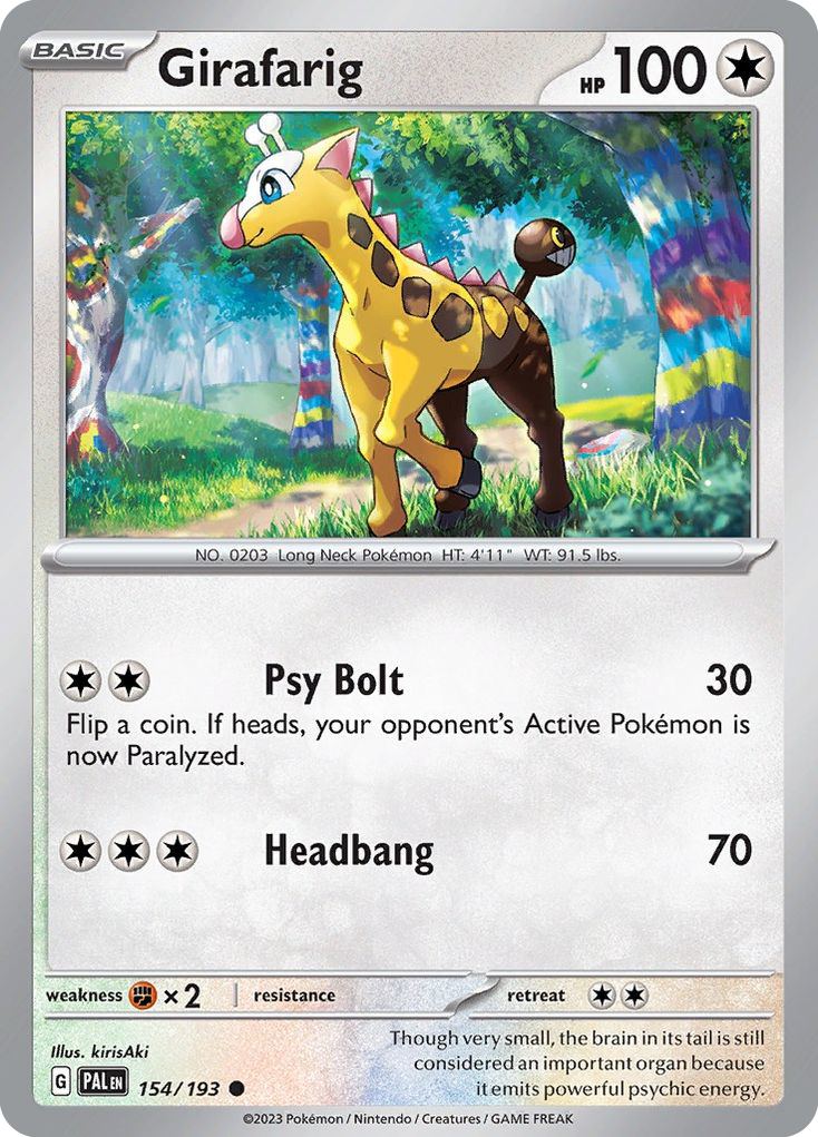 Girafarig - 154/193 - Reverse Holofoil - NM - Common - Paldea Evolved