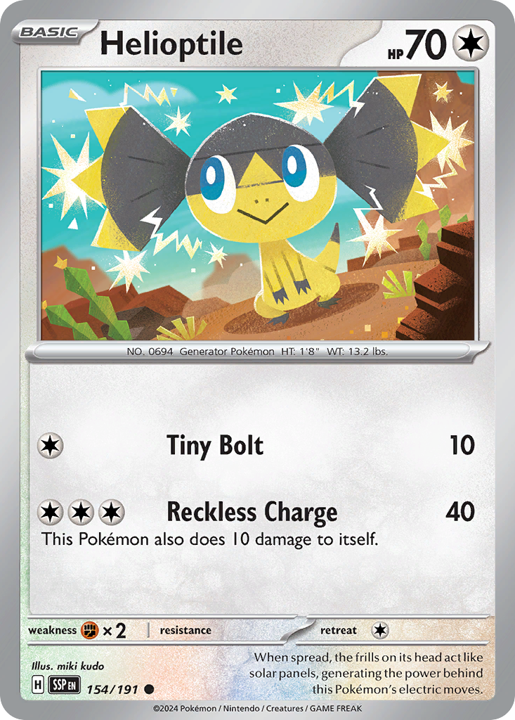 Helioptile - 154/191 - Normal - NM - Common - Surging Sparks