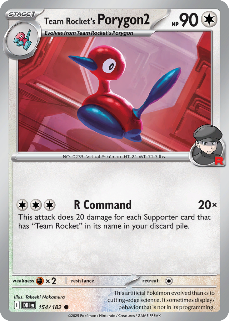 Team Rocket's Porygon2 - 154/182 - Reverse Holofoil - NM - Common - Destined Rivals