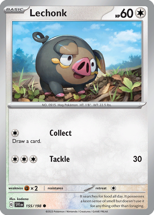 Lechonk - 155/198 - Normal - NM - Common - Scarlet & Violet