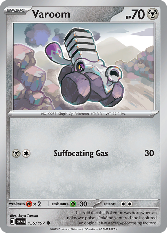 Varoom - 155/197 - Reverse Holofoil - NM - Common - Obsidian Flames