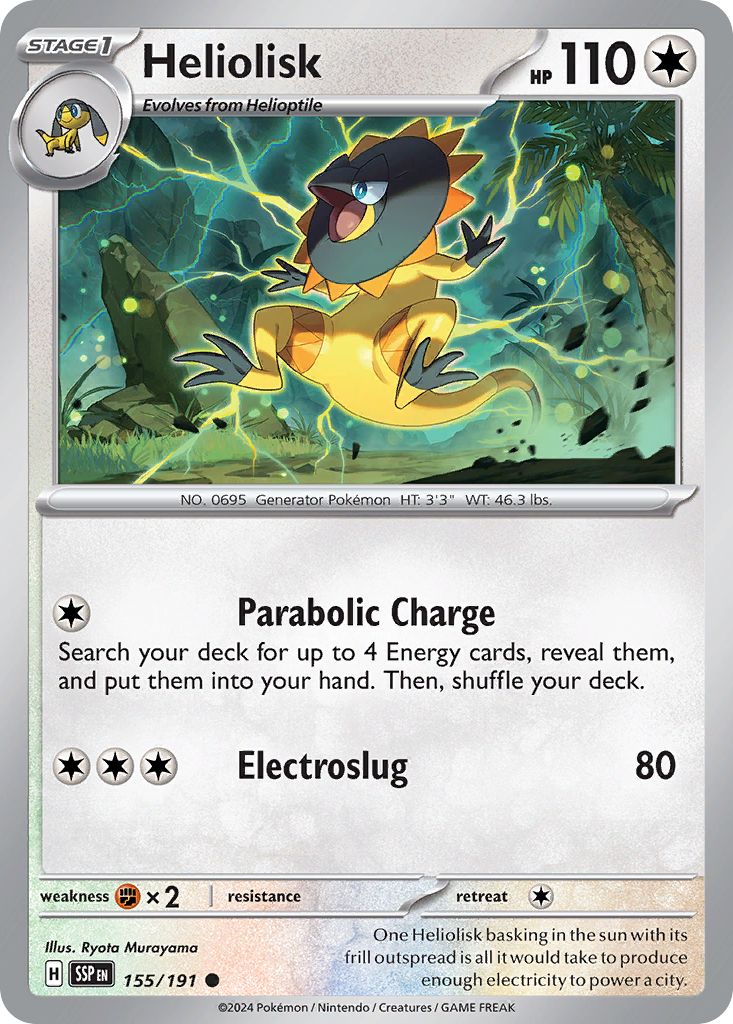 Heliolisk - 155/191 - Reverse Holofoil - NM - Common - Surging Sparks