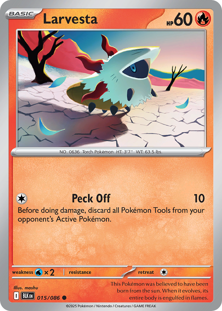 Larvesta - 15/86 - Reverse Holofoil - NM - Common - Black Bolt