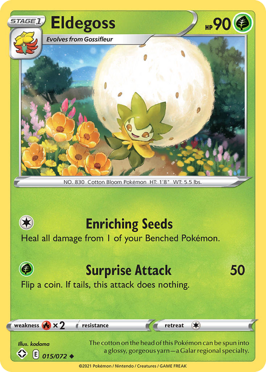 Eldegoss - 15/72 - Normal - NM - Uncommon - Shining Fates