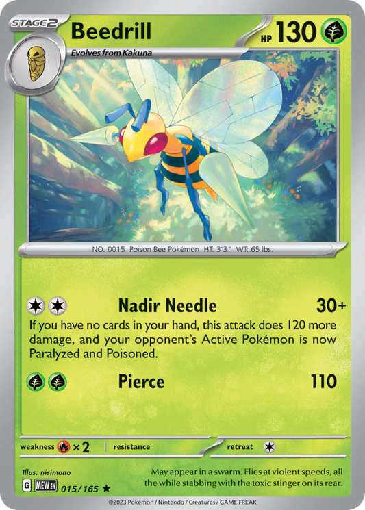 Beedrill - 15/165 - Holofoil - NM - Rare - 151
