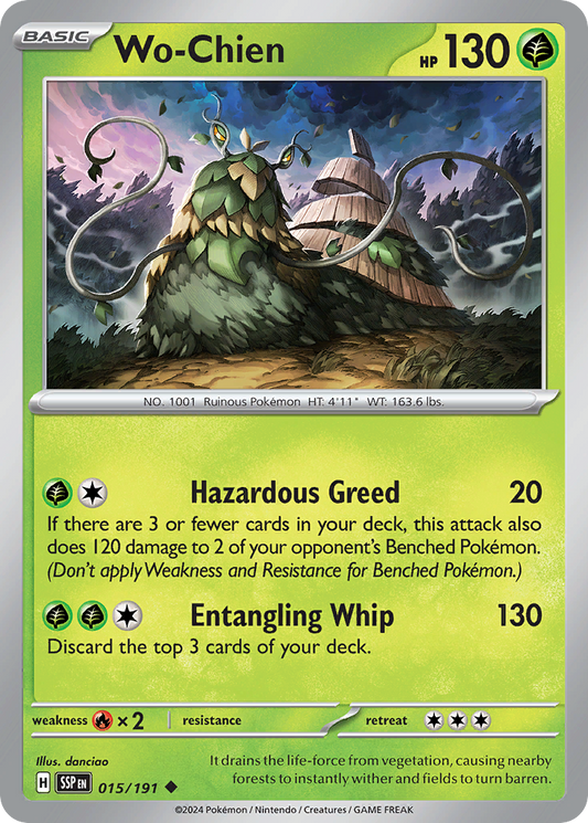 Wo-Chien - 15/191 - Normal - NM - Uncommon - Surging Sparks