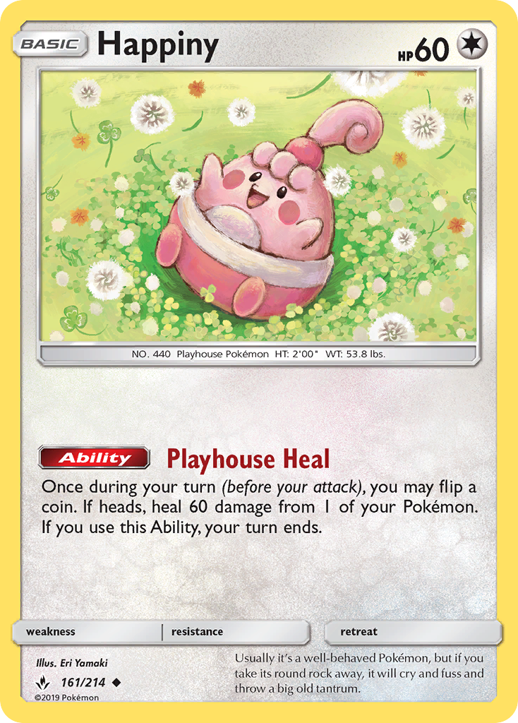 Happiny - 161/214 - Normal - NM - Uncommon - Unbroken Bonds