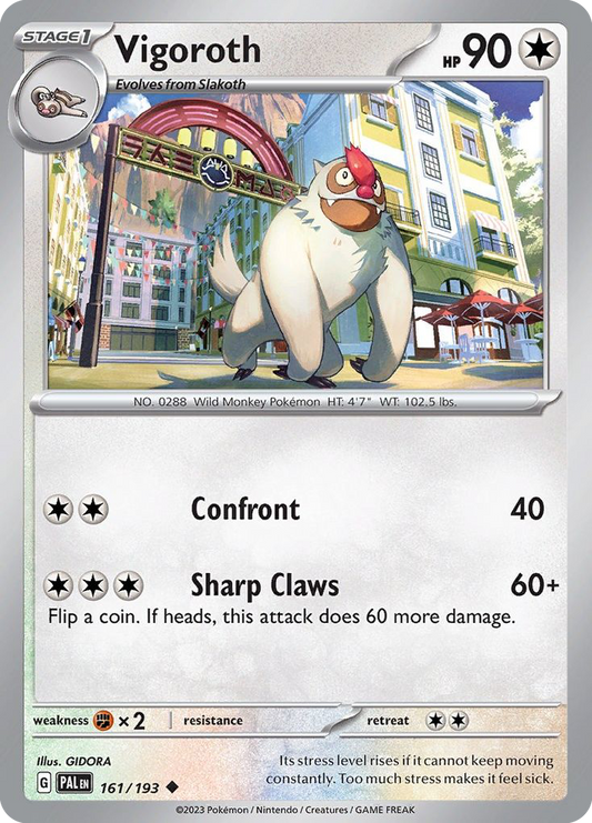 Vigoroth - 161/193 - Normal - NM - Uncommon - Paldea Evolved