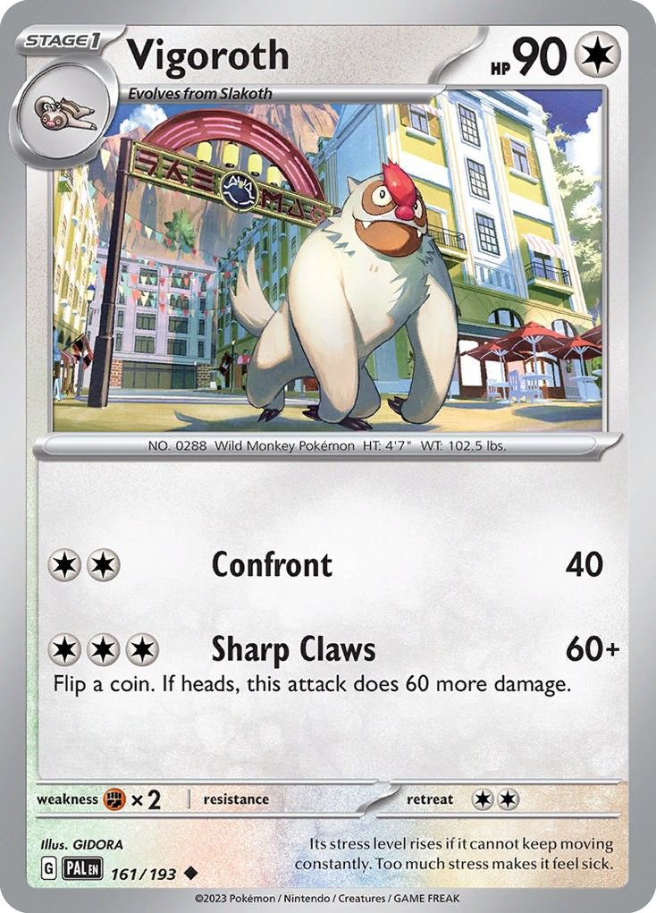 Vigoroth - 161/193 - Reverse Holofoil - NM - Uncommon - Paldea Evolved