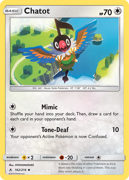 Chatot - 162/214 - Normal - NM - Uncommon - Unbroken Bonds