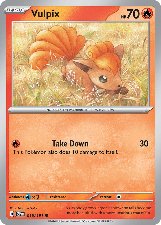 Vulpix - 16/191 - Normal - NM - Common - Surging Sparks
