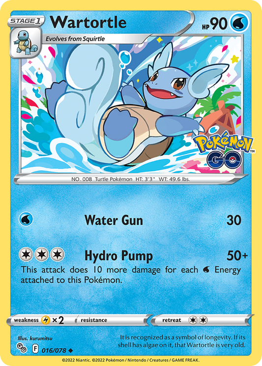 Wartortle - 16/78 - Normal - NM - Uncommon - Pokémon GO
