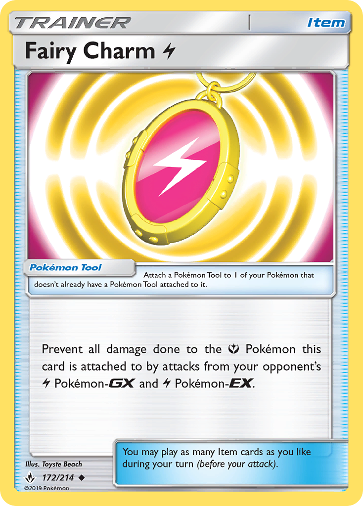 Fairy Charm Lightning - 172/214 - Normal - NM - Uncommon - Unbroken Bonds