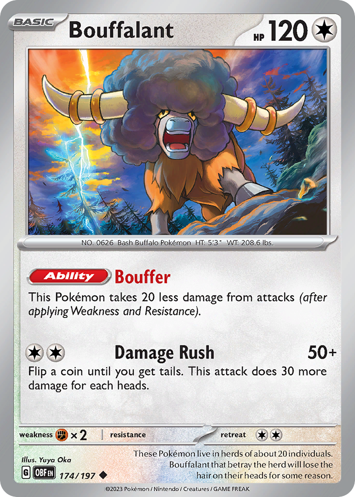 Bouffalant - 174/197 - Normal - NM - Uncommon - Obsidian Flames