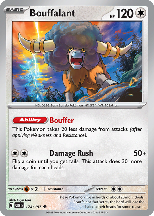 Bouffalant - 174/197 - Normal - NM - Uncommon - Obsidian Flames