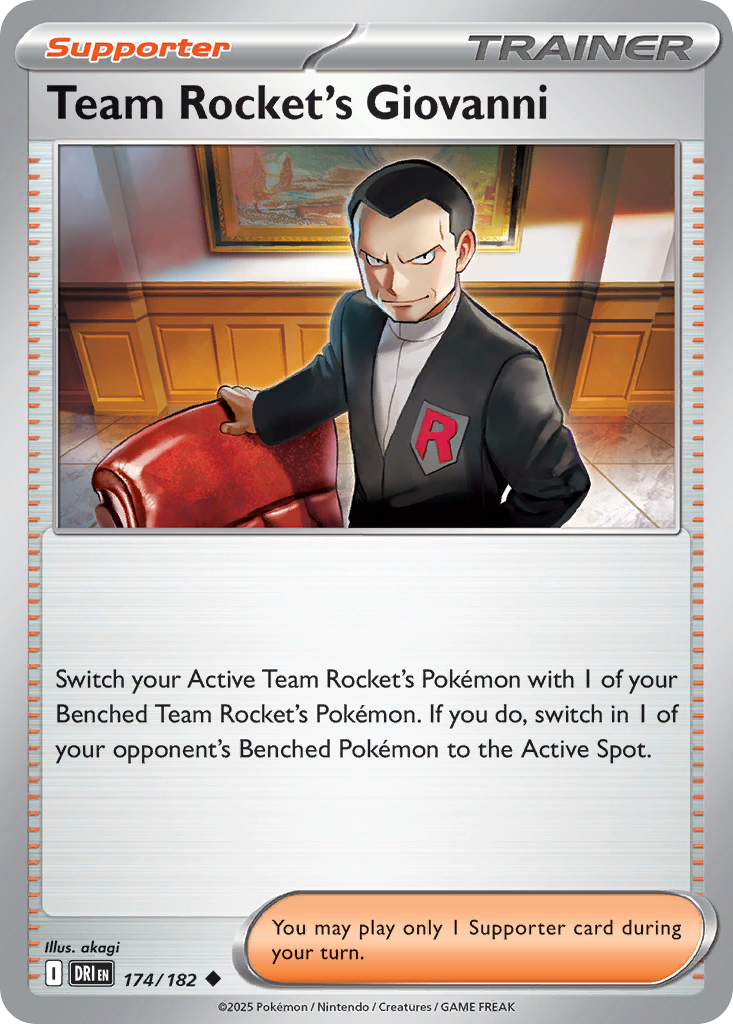 Team Rocket's Giovanni - 174/182 - Reverse Holofoil - NM - Uncommon - Destined Rivals