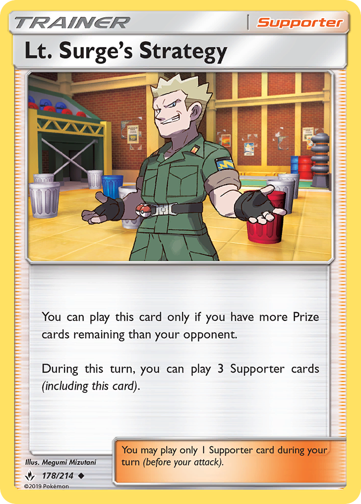 Lt. Surge's Strategy - 178/214 - Normal - NM - Uncommon - Unbroken Bonds