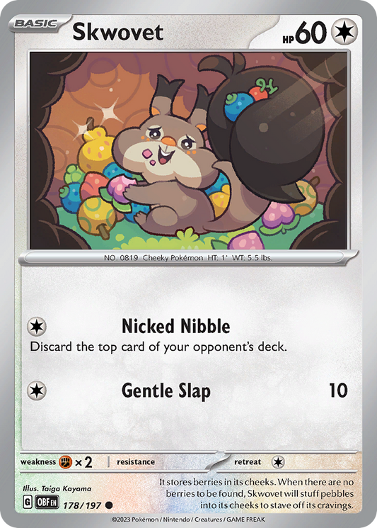 Skwovet - 178/197 - Normal - NM - Common - Obsidian Flames