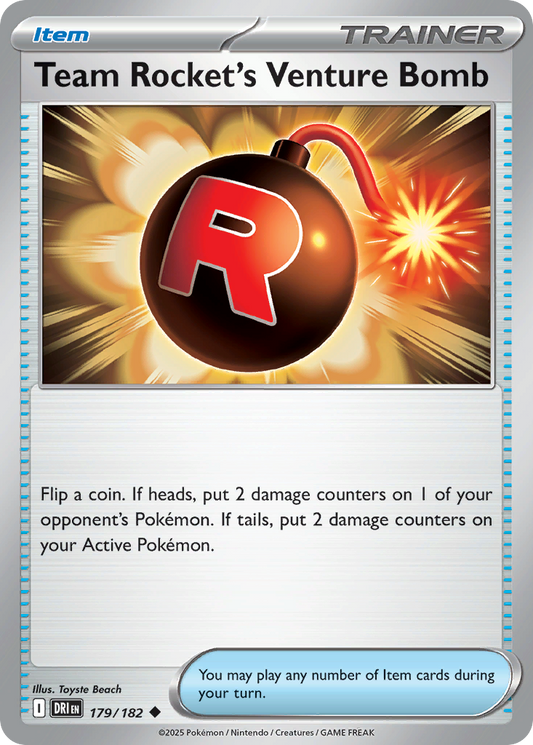 Team Rocket's Venture Bomb - 179/182 - Normal - NM - Uncommon - Destined Rivals