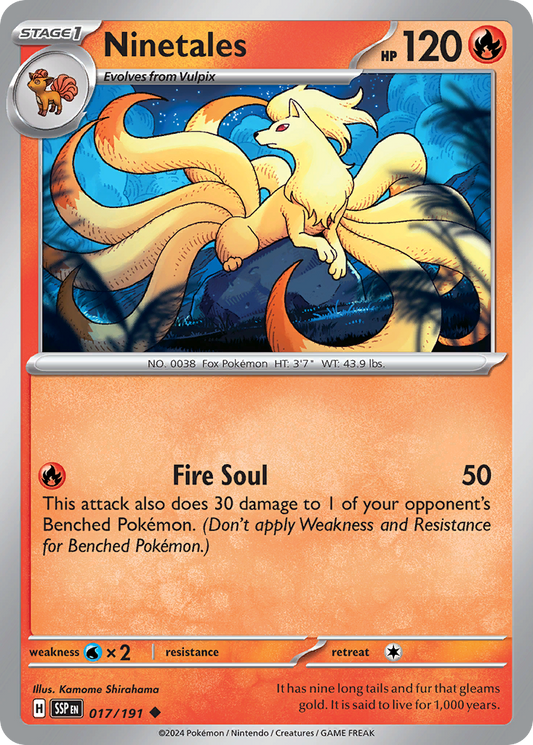 Ninetales - 17/191 - Reverse Holofoil - NM - Uncommon - Surging Sparks