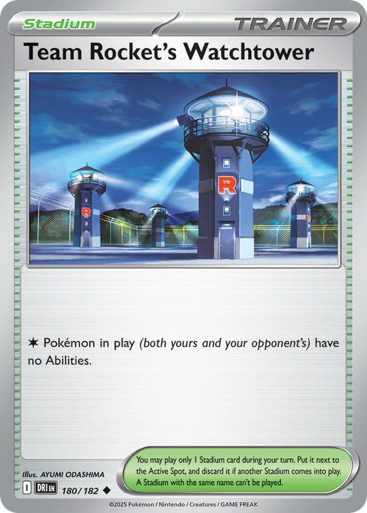Team Rocket's Watchtower - 180/182 - Reverse Holofoil - NM - Uncommon - Destined Rivals