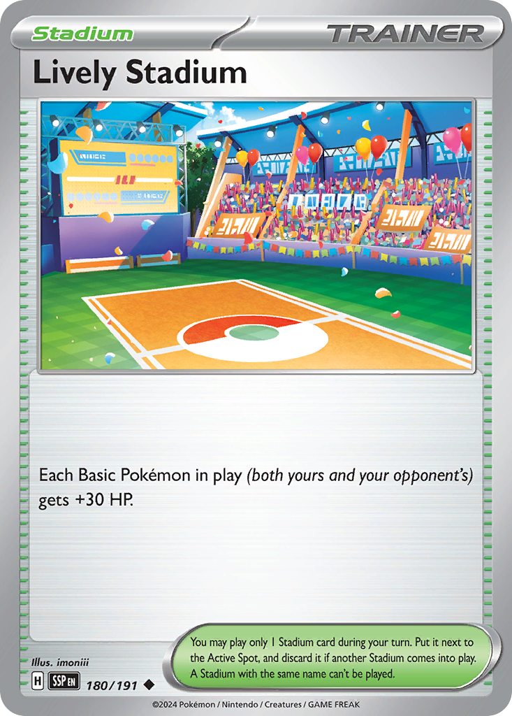 Lively Stadium - 180/191 - Reverse Holofoil - NM - Uncommon - Surging Sparks