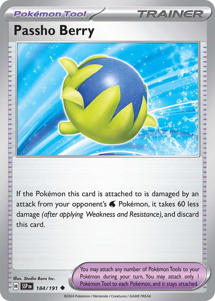 Passho Berry - 184/191 - Reverse Holofoil - NM - Uncommon - Surging Sparks