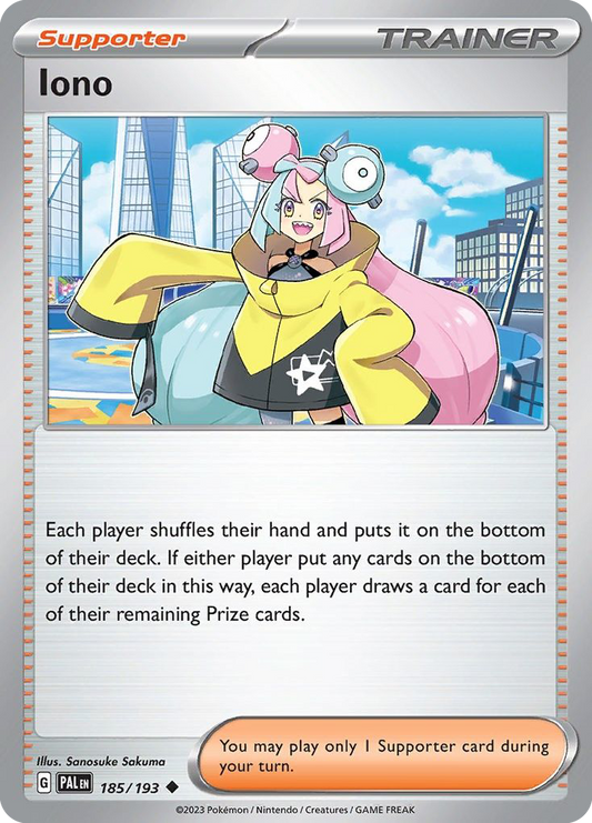 Iono - 185/193 - Reverse Holofoil - NM - Uncommon - Paldea Evolved