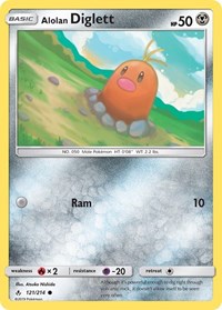 Alolan Diglett - 121/214 - Normal - NM - Common - Unbroken Bonds