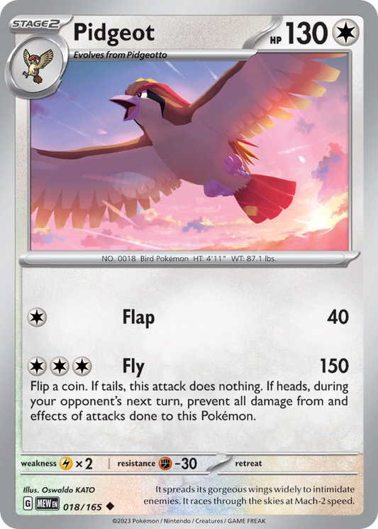 Pidgeot - 18/165 - Normal - NM - Uncommon - 151