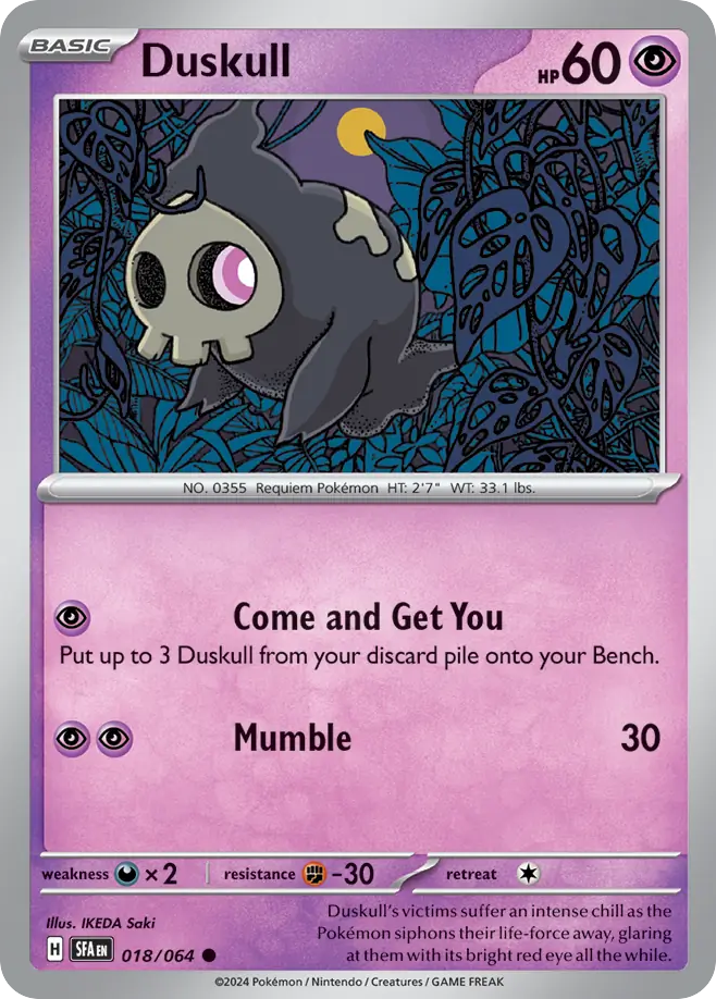 Duskull - 18/64 - Reverse Holofoil - NM - Common - Shrouded Fable