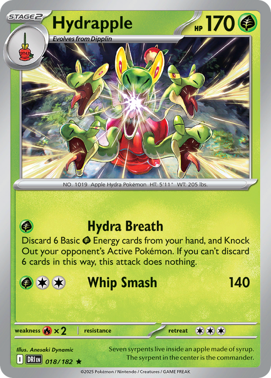 Hydrapple - 18/182 - Reverse Holofoil - NM - Rare - Destined Rivals