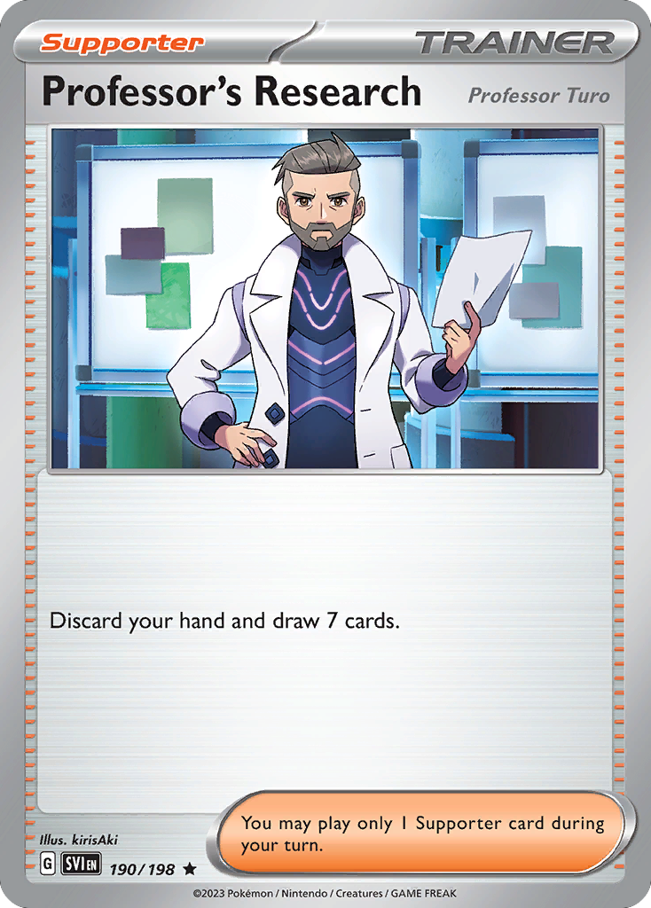 Professor's Research (Professor Turo) - 190/198 - Reverse Holofoil - NM - Rare - Scarlet & Violet