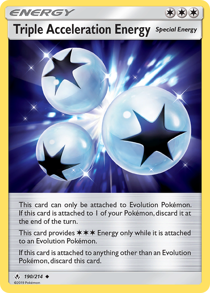 Triple Acceleration Energy - 190/214 - Normal - NM - Uncommon - Unbroken Bonds