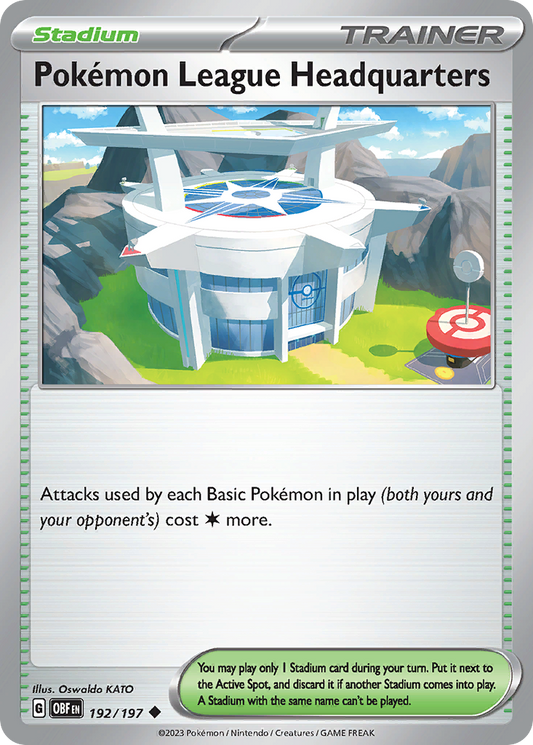Pokémon League Headquarters - 192/197 - Normal - NM - Uncommon - Obsidian Flames