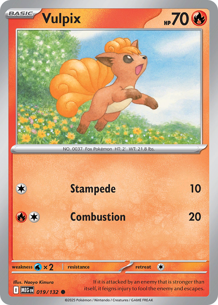 Vulpix - 19/132 - Normal - NM - Common - Mega Evolution