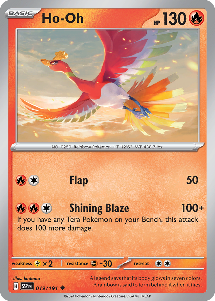 Ho-Oh - 19/191 - Reverse Holofoil - NM - Uncommon - Surging Sparks