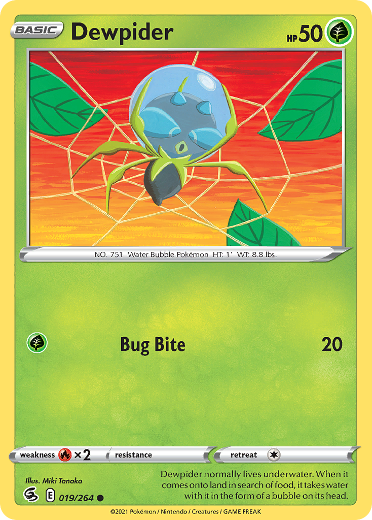 Dewpider - 19/264 - Normal - NM - Common - Fusion Strike
