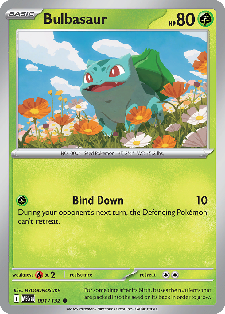 Bulbasaur - 1/132 - Normal - NM - Common - Mega Evolution