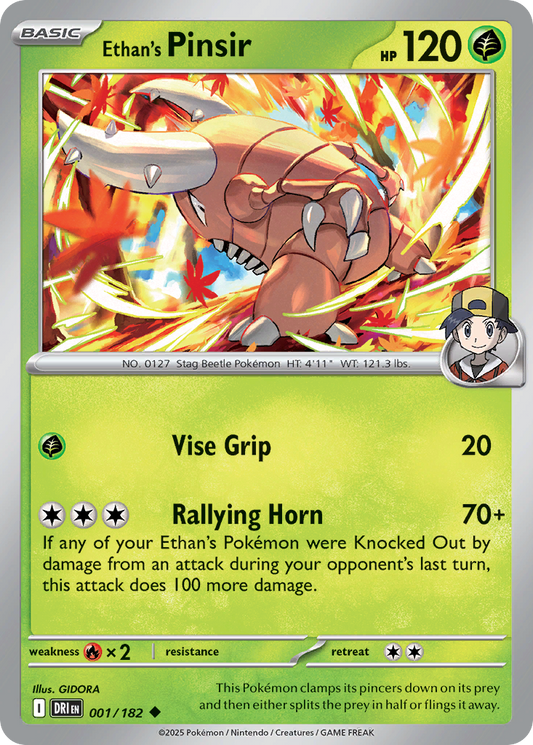 Ethan's Pinsir - 1/182 - Reverse Holofoil - NM - Uncommon - Destined Rivals