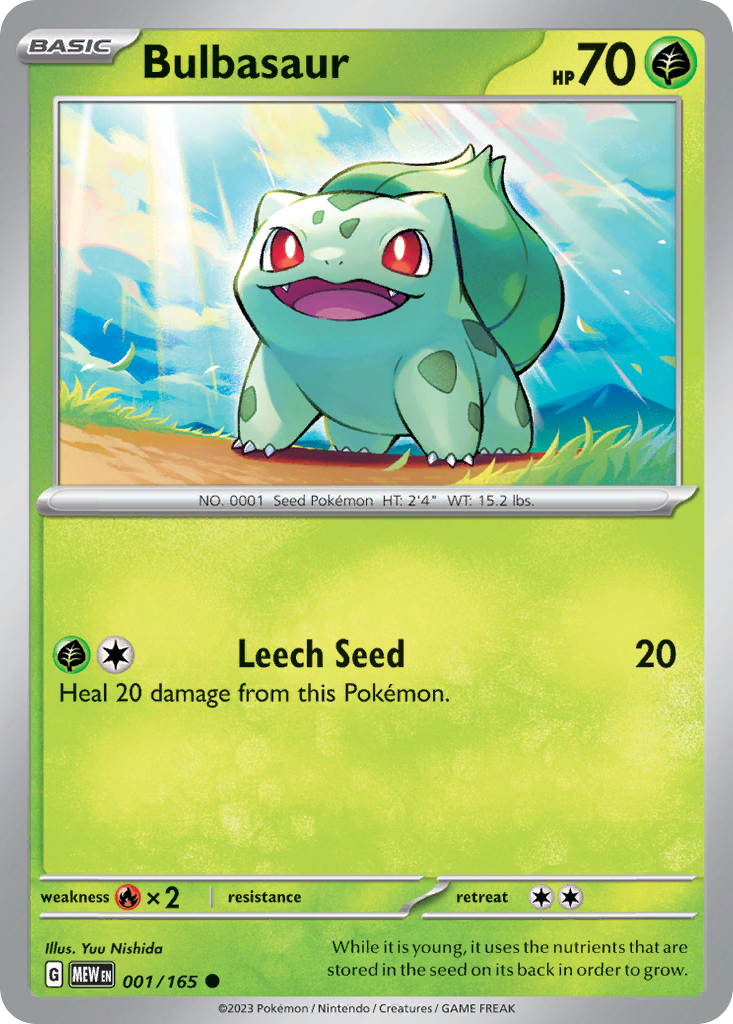 Bulbasaur - 1/165 - Reverse Holofoil - NM - Common - 151