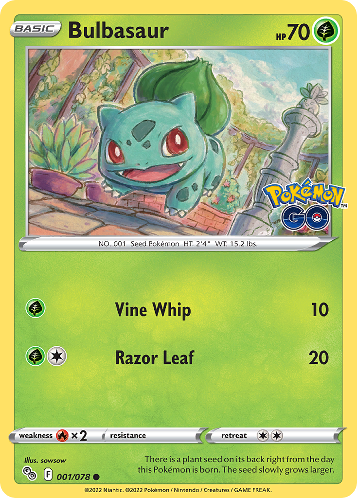 Bulbasaur - 1/78 - Normal - NM - Common - Pokémon GO