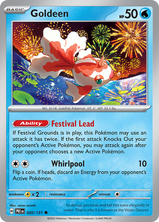 Goldeen - 20/131 - Reverse Holofoil - NM - Common - Prismatic Evolutions