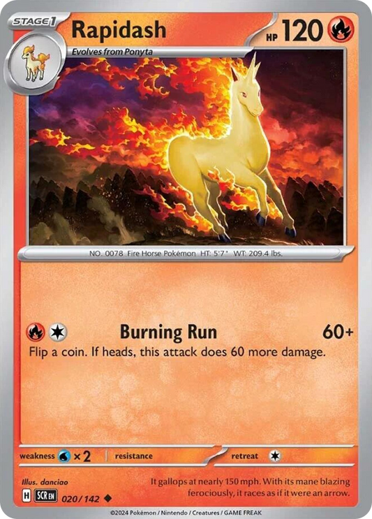 Rapidash - 20/142 - Reverse Holofoil - NM - Uncommon - Stellar Crown