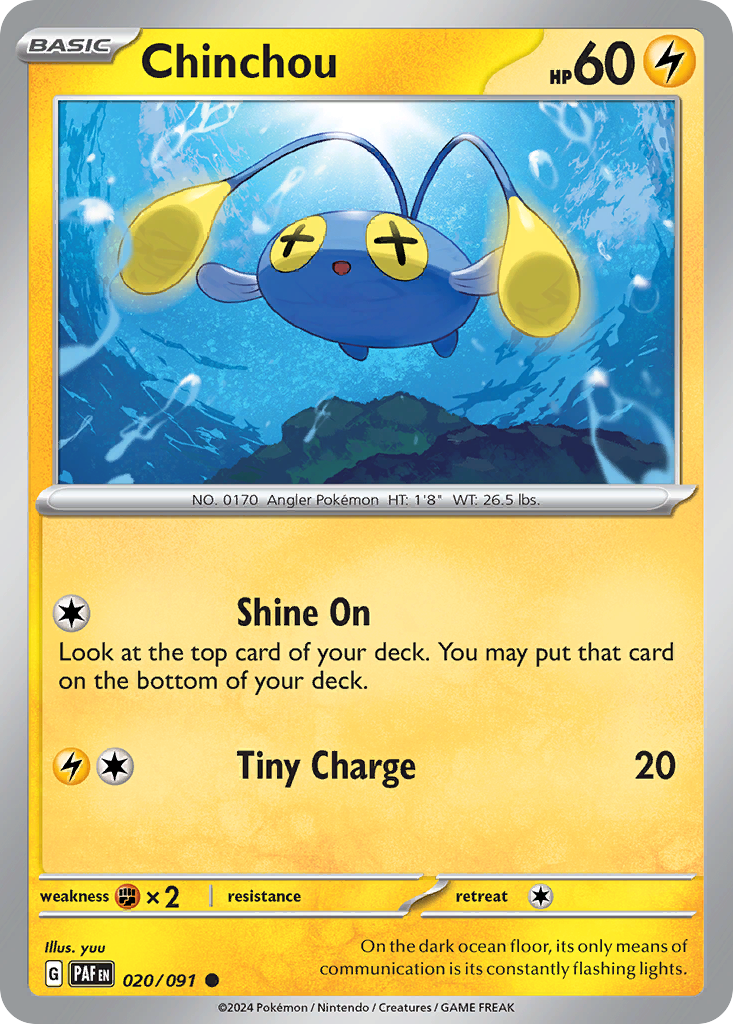 Chinchou - 20/91 - Normal - NM - Common - Paldean Fates